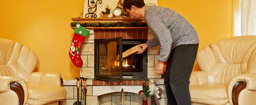 Rusted Metal Fireplace Restoration in Hickory, North Carolina
